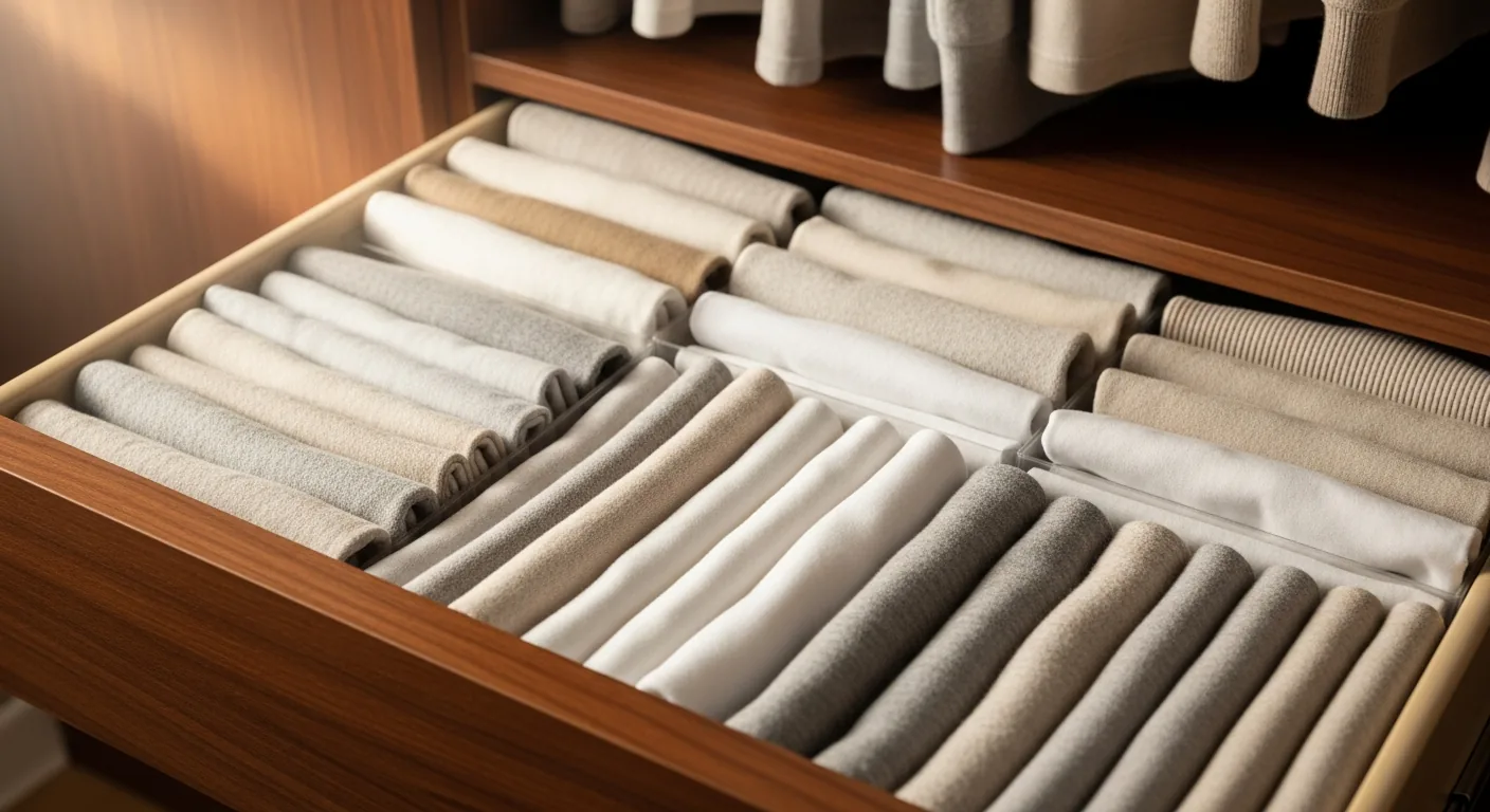 Perfectly organized wardrobe drawer